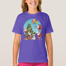 **“Multi-Kerstman Kerstplezier – 3D Cartooneske Tr T-shirt