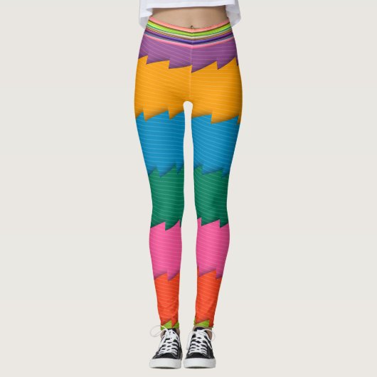 Multi-Kleur Abstracte Leggings (Voorkant)