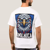 Multi kleur Amerikaans ontwerp Stijl: Heren Basic T-shirt (Achterkant)
