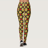 Multi-Kleur Bloemendesign damesleggings Leggings (Achterkant)