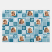 Multi Kleur Blok Kerst 2 Foto Whimsical Inpakpapier Vel (Voorkant 2)