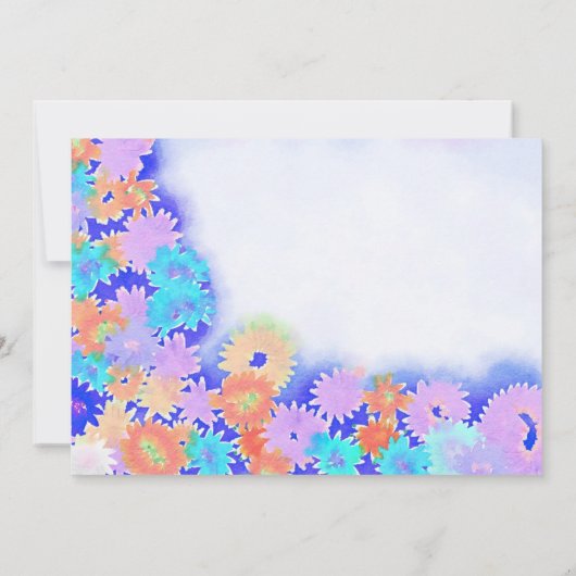 Multi Kleur Boho Regenboog Bloemen Bruiloft  Kaart (Achterkant)