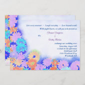 Multi Kleur Boho Regenboog Bloemen Bruiloft Kaart (Voorkant / Achterkant)