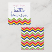 Multi Kleur Chevron Cadeaubijlagekaarten Notitiekaartje (Voorkant / Achterkant)