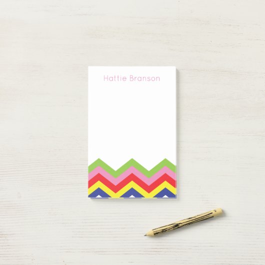 Multi Kleur Chevron Persoonlijk Post-It Notitieblo Post-it® Notes (Op bureau)