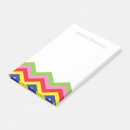 Multi Kleur Chevron Persoonlijk Post-It Notitieblo Post-it® Notes (Schuin)