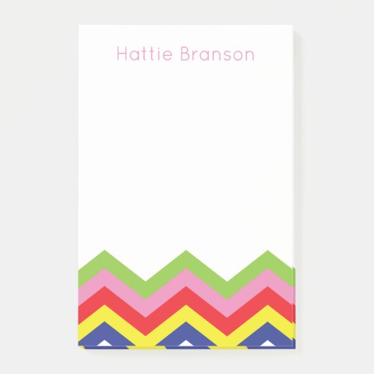 Multi Kleur Chevron Persoonlijk Post-It Notitieblo Post-it® Notes (Voorkant)