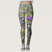 Multi Kleur Crocus Spring Bloemen Legging (Voorkant)