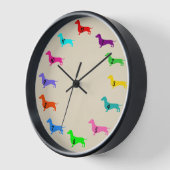 Multi Kleur Dachshund Wandklok (Hoek)