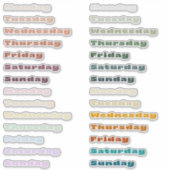 Multi Kleur Dagen van de Week Planner Sticker Vel (Voorkant)