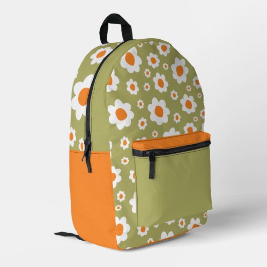 Multi-Kleur 'Daisy Bloemen' Rugzak (Achterkant Hoek Links)