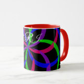 Multi Kleur Figuur 8 Geometrische Koffiemok Mok (Voorkant rechts)