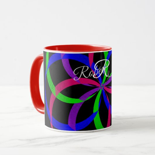 Multi Kleur Figuur 8 Geometrische Koffiemok Mok (Voorkant links)