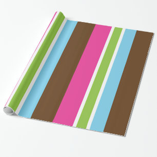 Multi Kleur Fun Helder Kleurrijke Strepen Cadeaupapier