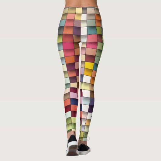 Multi kleur geometrisch eenvoudig stripontwerp leggings (Achterkant)