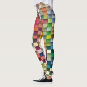 Multi kleur geometrisch eenvoudig stripontwerp leggings (Links)