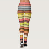 Multi kleur geometrisch eenvoudig stripontwerp leggings (Achterkant)