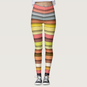 Multi kleur geometrisch eenvoudig stripontwerp leggings