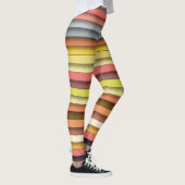 Multi kleur geometrisch eenvoudig stripontwerp leggings (Rechts)