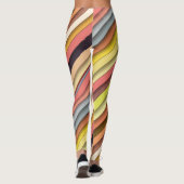 Multi kleur geometrisch eenvoudig stripontwerp leggings (Achterkant)