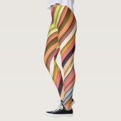 Multi kleur geometrisch eenvoudig stripontwerp leggings (Links)