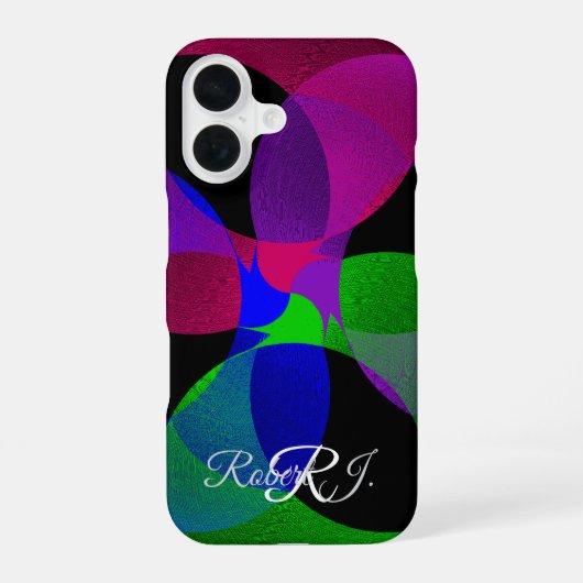 Multi Kleur Geometrische Fusie iPhone 16 Hoesje (Achterkant)
