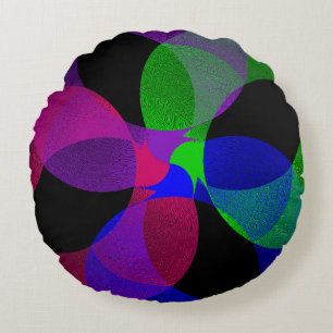 Multi kleur geometrische fusie ronde kussen