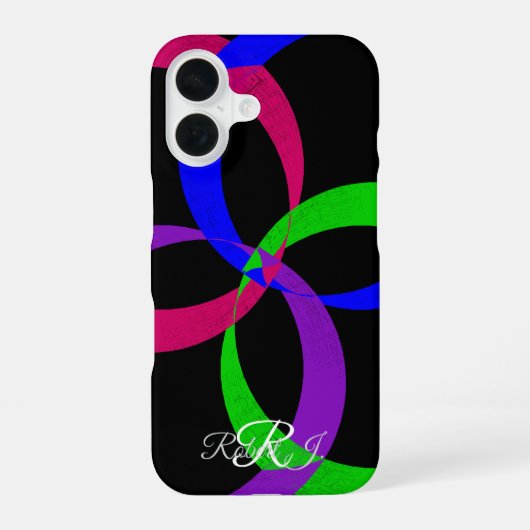 Multi Kleur Geometrische Uitwisselbare iPhone 16 H Hoesje (Achterkant)