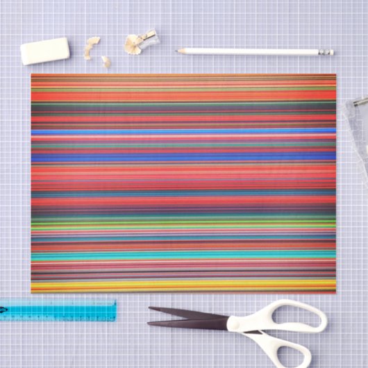 MULTI KLEUR GESTREEPT tissuepapier (Craft)