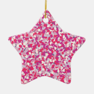 Multi Kleur Hart Confetti2 Keramisch Ornament
