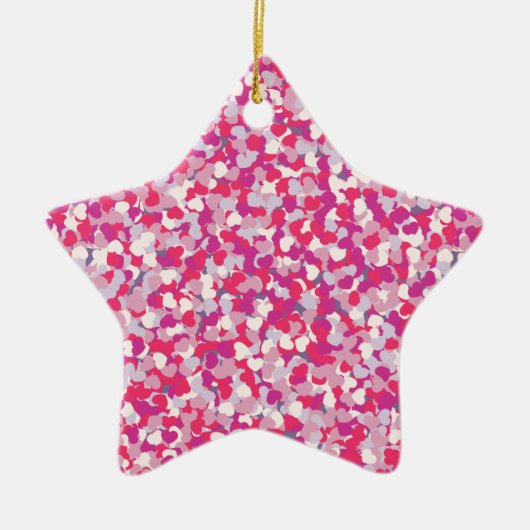 Multi Kleur Hart Confetti2 Keramisch Ornament (Voorkant)