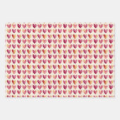 Multi Kleur Hartjes op Ivoor Inpakpapier Vel (Voorkant)