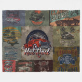 Multi kleur Hot Rod Fleece Deken (Voorkant (Horizontaal))