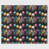 Multi Kleur Kerstbal Ornament  Cadeaupapier (Vlak)