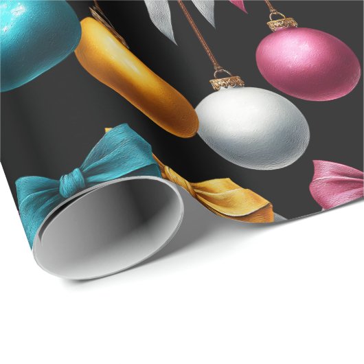 Multi Kleur Kerstbal Ornament  Cadeaupapier (Rol Hoek)
