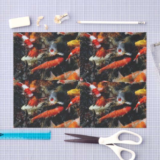 Multi Kleur Koi Vis Vijver Tissue Papier (Craft)