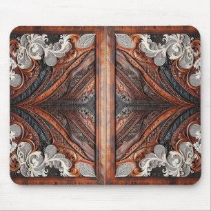 Multi Kleur Leer & Elegant Kant Rustiek Muismat