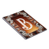 Multi Kleur Leer & Elegant Kant Rustieke Bruiloft Notitieboek (Rechterzijde)