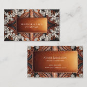 Multi Kleur Leer & Elegant Kant Rustieke Douane Visitekaartje (Voorkant / Achterkant)