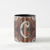 Multi Kleur Leer & Elegante Kant Rustic   Mok (Midden)