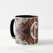 Multi Kleur Leer & Elegante Kant Rustic   Mok (Voorkant links)