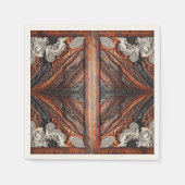 Multi Kleur Leer & Elegante Kant Rustieke Trouwdag Servet (Voorkant)