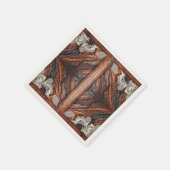 Multi Kleur Leer & Elegante Kant Rustieke Trouwdag Servet (Hoek)