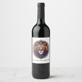 multi kleur leeuw Eten en Drinken Label Set Wijn Etiket