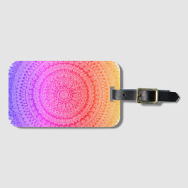 Multi Kleur Mandala Originele Kunst Bagagelabel