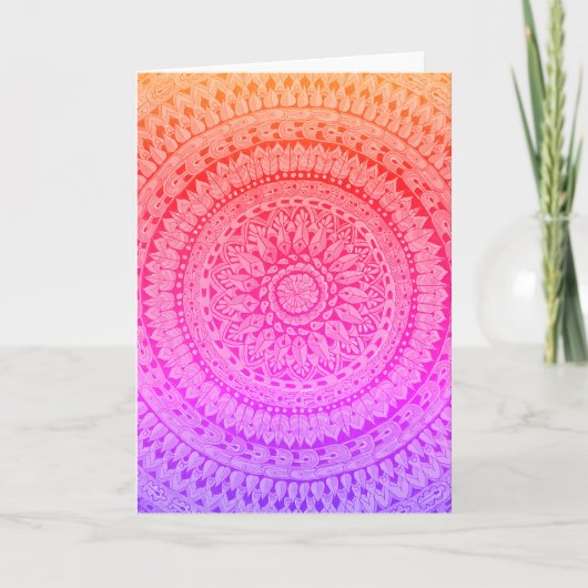 Multi Kleur Mandala Originele Kunst  Kaart (Voorkant)