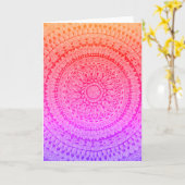 Multi Kleur Mandala Originele Kunst  Kaart (Gele Bloem)