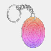 Multi Kleur Mandala Originele Kunst Sleutelhanger (Voorkant Links)