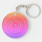 Multi Kleur Mandala Originele Kunst Sleutelhanger (Achterkant)