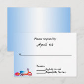 Multi Kleur Motor & Vlammen Bruiloft RSVP Kaart (Voorkant / Achterkant)